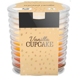 SVÍČKA vonná 3 barvy v žebrovaném obalu Cupcake Vanilla 130 g