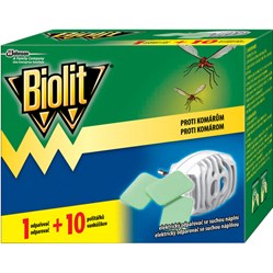 BIOLIT elektrický odpařovač proti komárům 1 odpařovač + 10 polštářků