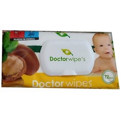 Doctor Wipe's dětské vlhčené ubrousky s arganovým olejem s klipem 72 ks