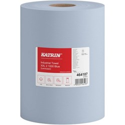 KATRIN Classic XXL2, průmyslová role, 2vrstvá, modrá,1 000 útržků, 360 m 1 role Prodej pouze po balení (464187)