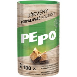 PE-PO dřevěný podpalovač kostky 100 ks