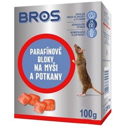 BROS parafinové bloky na myši,krysy 100 g