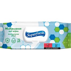 Superfresh vlhčené ubrousky antibakteriální 72 ks