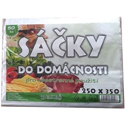 SÁČKY mikrotenové pro domácnost 25 x 35 / 50 ks  13 mik.     SSV-016