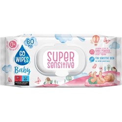 BABY Wipes dětské vlhčené ubrousky Sensitive s rýžovým mlékem + clip 60 ks