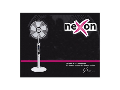 VENTILÁTOR stojanový NEXON 8 oscilací Black turbo