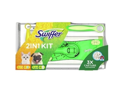 SWIFFER Duster sada 2v1 (mop + 8 suchých utěrek + násada + prachovka)