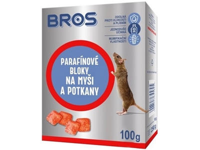 BROS parafinové bloky na myši,krysy 100 g