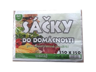 SÁČKY mikrotenové pro domácnost 25 x 35 / 50 ks  13 mik.     SSV-016