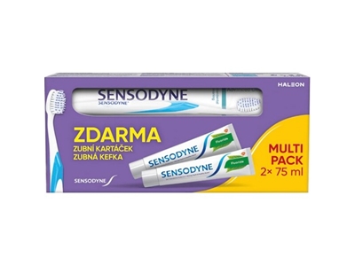 SENSODYNE Fluoride 2 x 75 ml + zubní kartáček