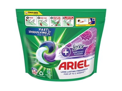 ARIEL gelové kapsle Plus Amethyst Flower 36 ks  NOVINKA