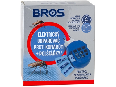 BROS elektrický odpařovač proti komárům + 10 x náplň polštářky