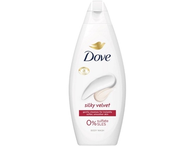 DOVE SG Silky Velvet 250 ml  0 % sulfate   NOVINKA